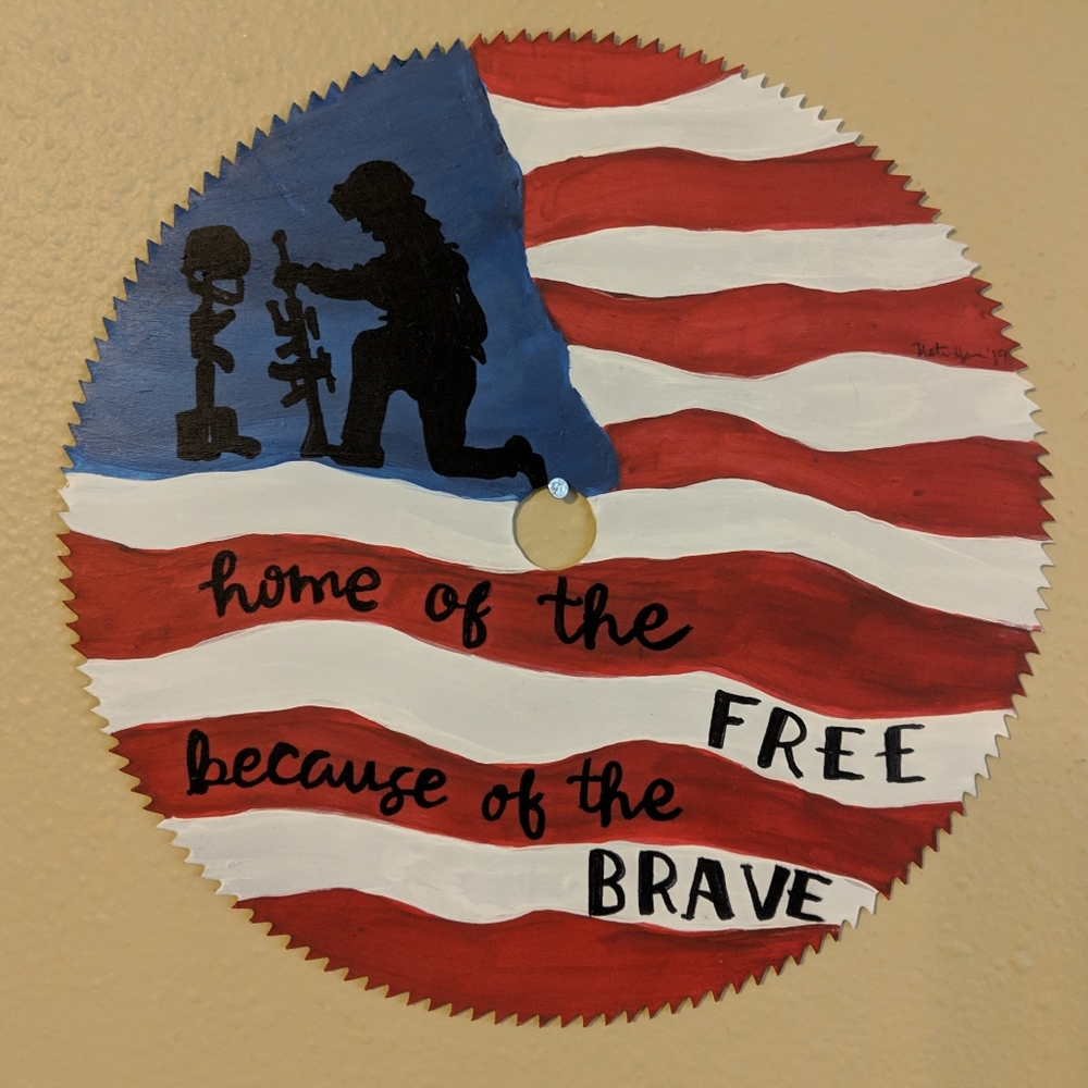 Hand painted saw blade